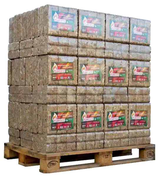 Palette briquettes de bois Flameco